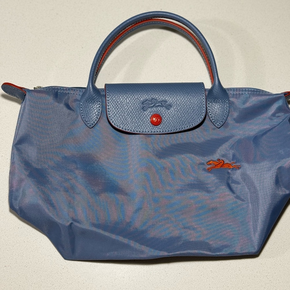 Longchamp Le Pliage Canvas Top Handle Bag Blue